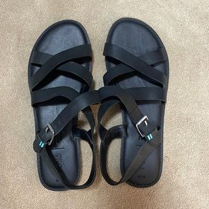 Toms Sicily Flat Sandals - Black 7.5